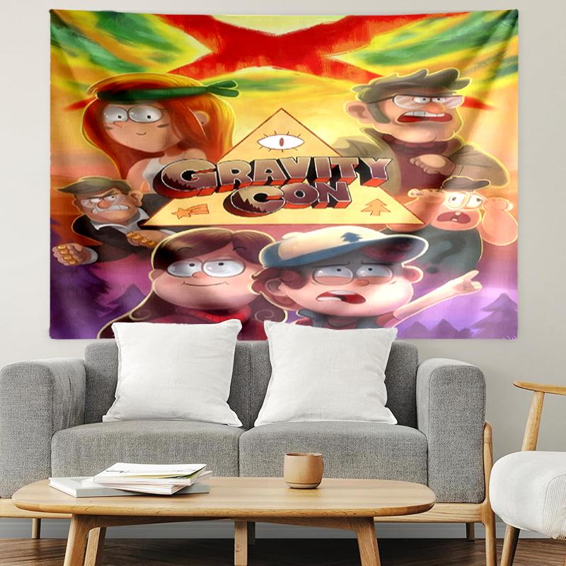 Gravity Falls Print Tapestry, Lightweight Wall Hanging, for Bedroom, Dorm, Living Room, Home Art Decor, Birthday Christmas Gift for Friends