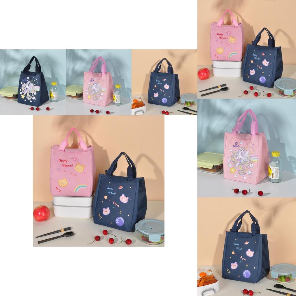 Oxford Cloth Cartoon Lunch Bag With Insulation And Storage Function For Office Workers