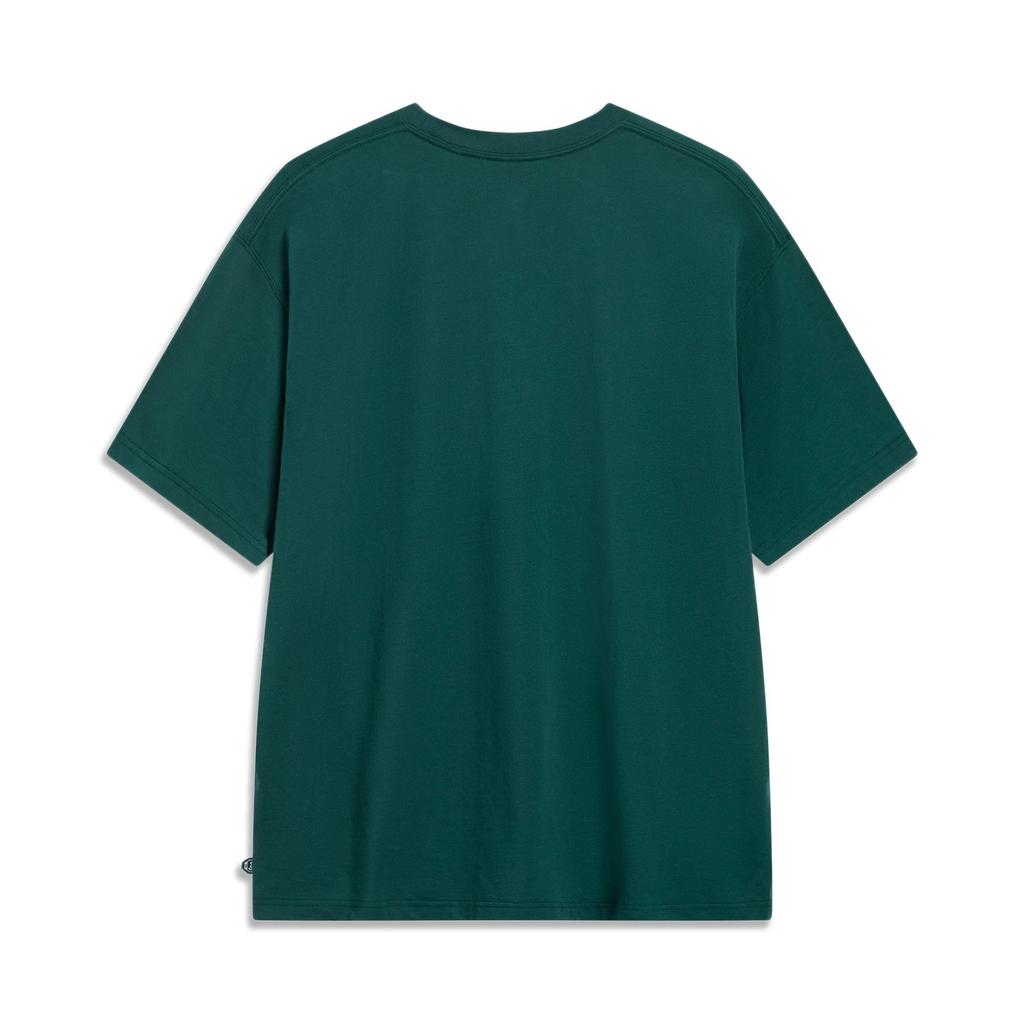 Li-Ning Anti-Wu Series Loose Round Neck Short Sleeve T-Shirt Men Tops Green AHST507-3