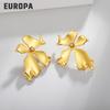 Irregular Flower 18K Gold Stud Earrings - Elegant High-Class Stainless Steel Design