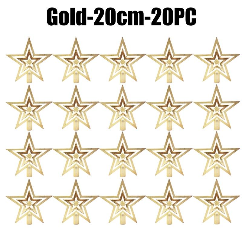 Christmas Tree Topper Star Shiny Glitter Ornament for Xmas Tree Decorations Hanging Pendant Home Holiday Party Supplies