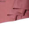 ZANZEA Womens Summer V-Neck Solid Color Casual Short Sleeve Dress