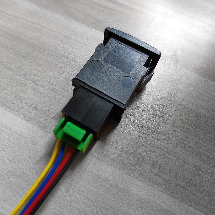 NHAUTP 1 Stück Nebelscheinwerferschalter-Knopf für Suzuki Jimny 2007-2015 Mit 4-adrigem Stecker Orange+Grünes Kontrolllicht DC12V