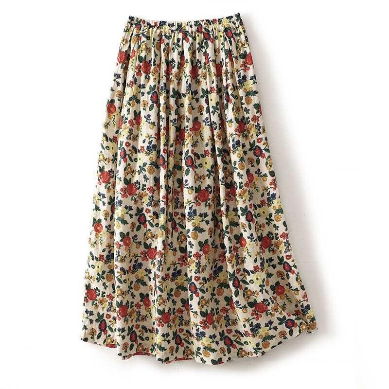 A Summer Artistic and Pastoral Style Fresh and Light Printed Skirt