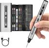 ARROWMAX Mini Electric Engraving Pen, Hollow Cup Motor, Aluminum Case, 42 Bits, OLED, Magnetic Charging, Mini Rotary Tool, Cordless Engraving Pen for