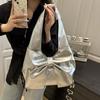 Casual Shoulder Bag for Women New Sweet and Simple Underarm Bag Bow Design Large Capacity Handbag