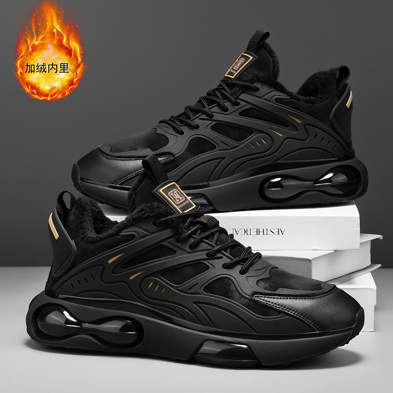 Black air cushion sneakers men's 2025 new student sports dad shoes Putian basketball men's winter running shoes