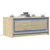  Coffee Table with LED, Sonoma Oak, Wood-based Material