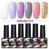 6-Color Nail Polish Glue Set, Popular Color Nail Glue, Phototherapy Nail Polish Glue Can Be Matched Arbitrarily.