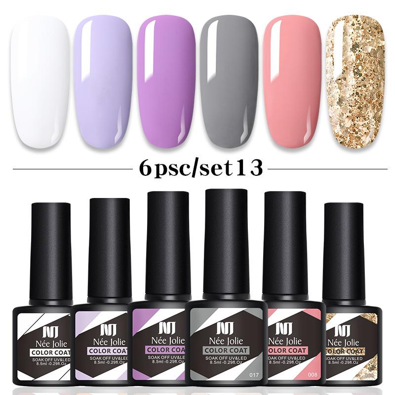 6-Color Nail Polish Glue Set, Popular Color Nail Glue, Phototherapy Nail Polish Glue Can Be Matched Arbitrarily.