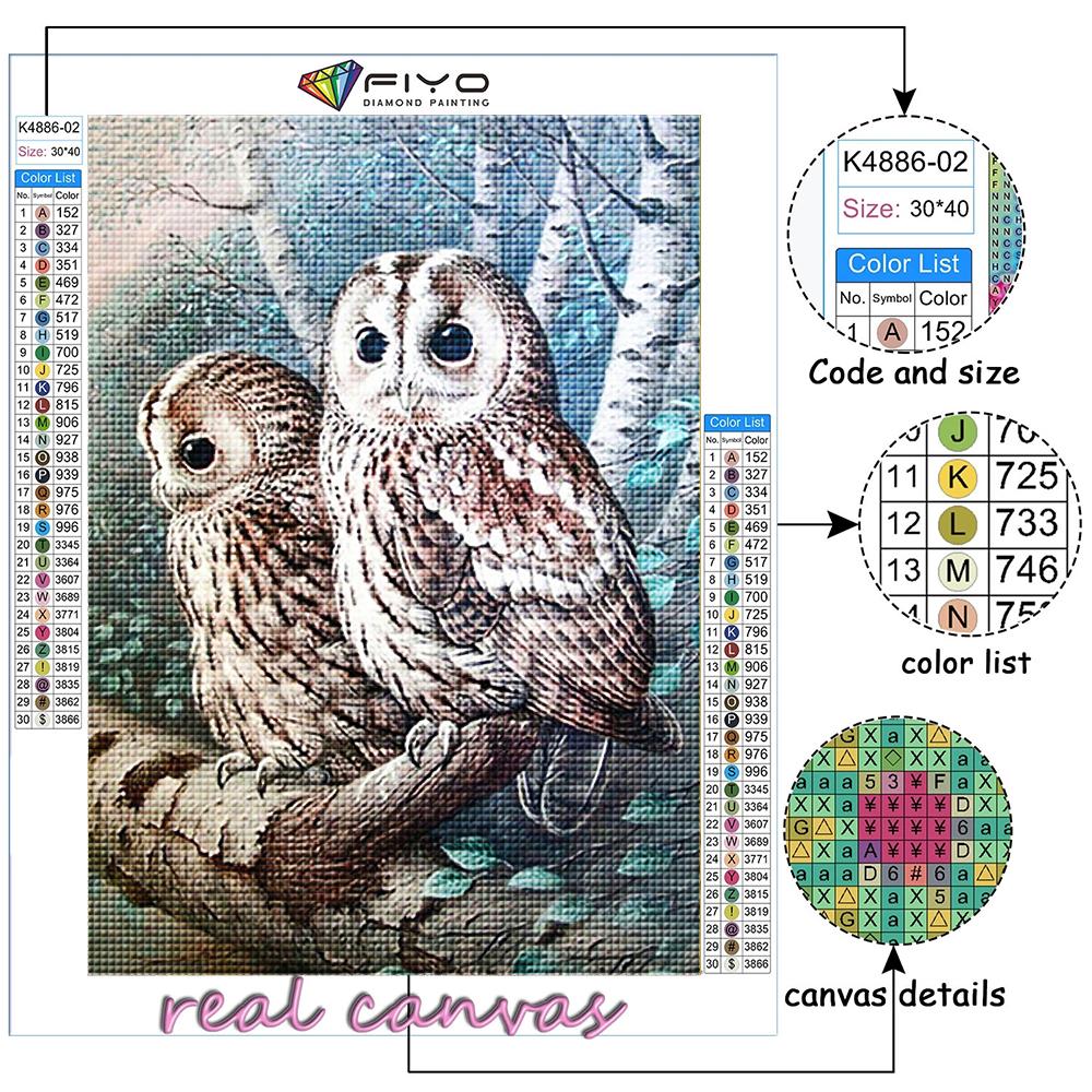5D Diamond Painting Animal Owl DIY Diamond Embroidery Rhinestone Home Decoration