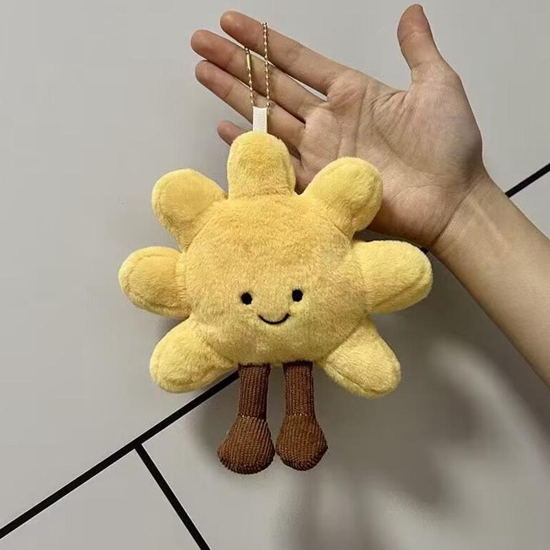 

Желтый Плюшевый Брелок-Подвеска в виде Улыбающегося Подсолнуха -