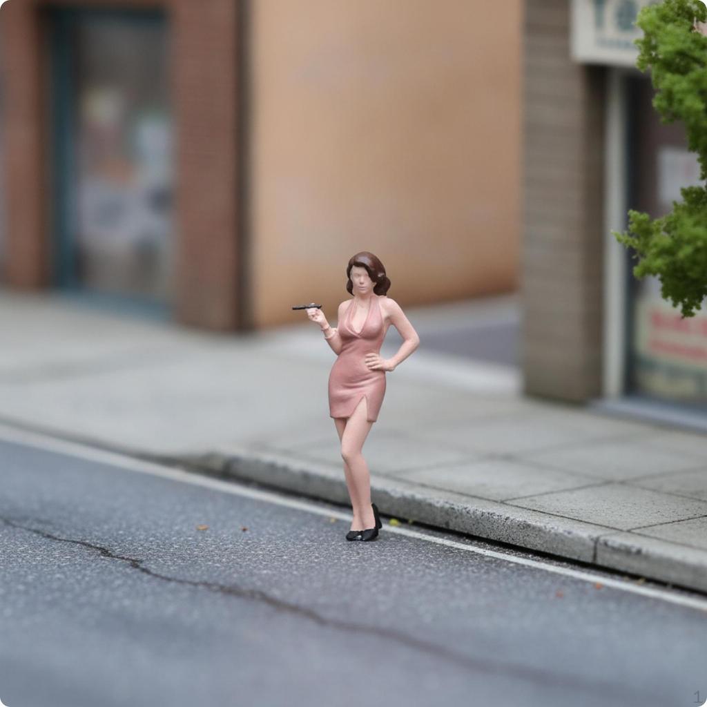Miniature Woman Figurine Static 1:64 Scale Tiny for Hobbyists