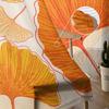 Retro Floral Ginkgo Biloba Tulle Window Curtain Sheer Valances Curtains For Living Room Home Decoration Drape Panel