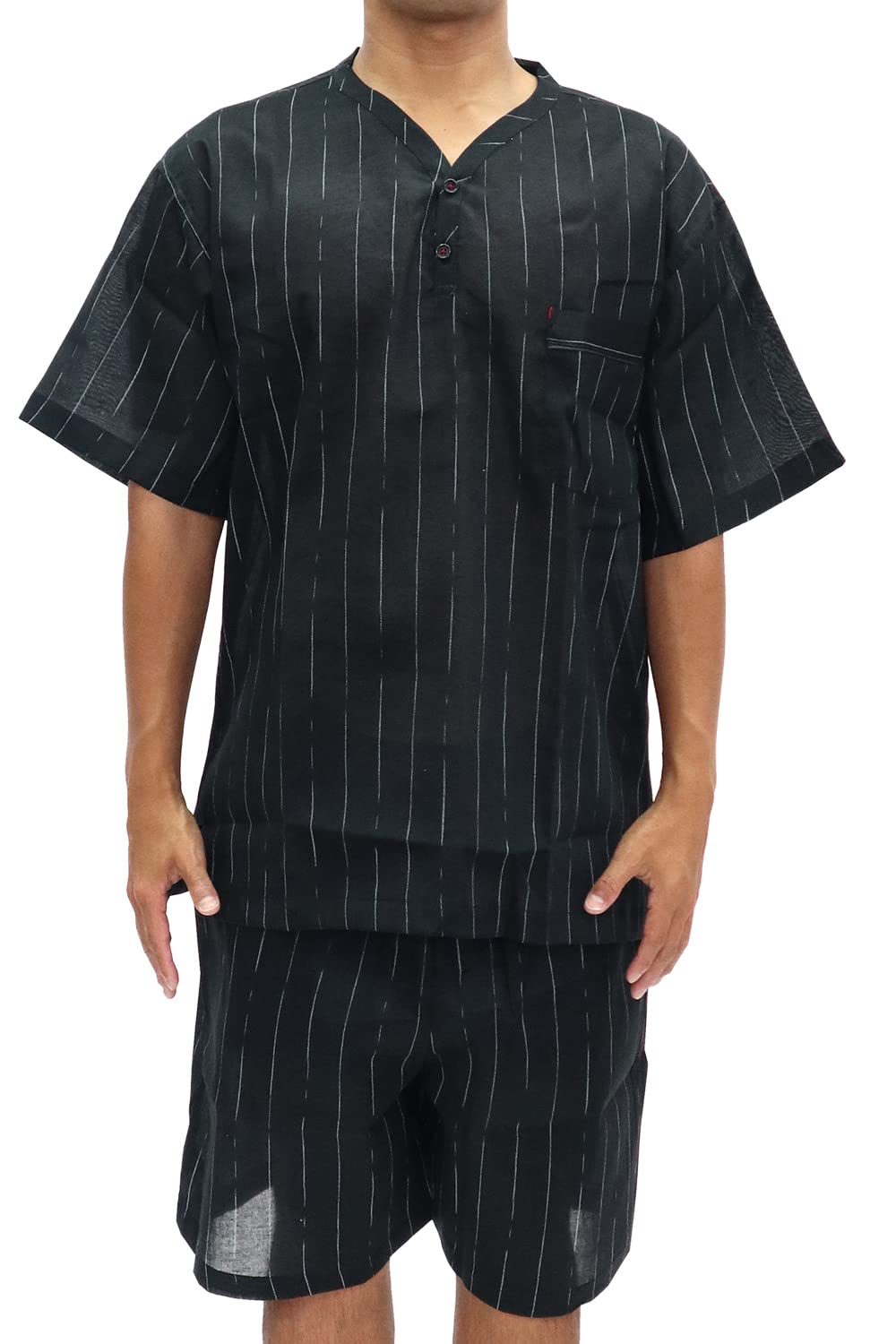 

Джинбей с вырезом хенли, пижама из чистого хлопка для дома, хлопок, узор A, размер M [КОЛЛЕКЦИЯ KOMESICHI] [KOMESICHI] 100%