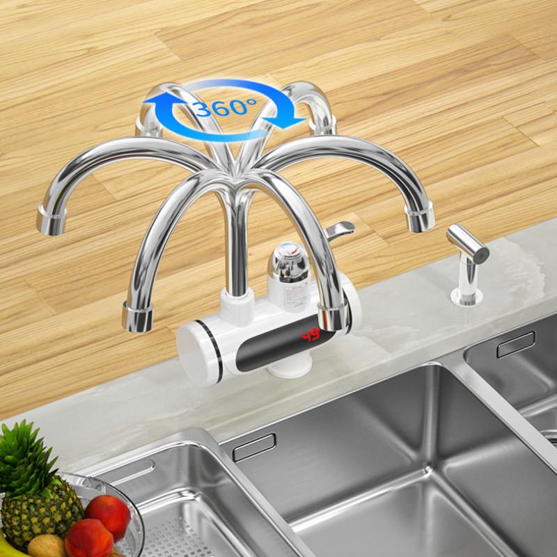 3000W High Power Electric Faucet Household Kitchen Instant Hot Water Heater Intelligent Digital Display Dual Use Faucet