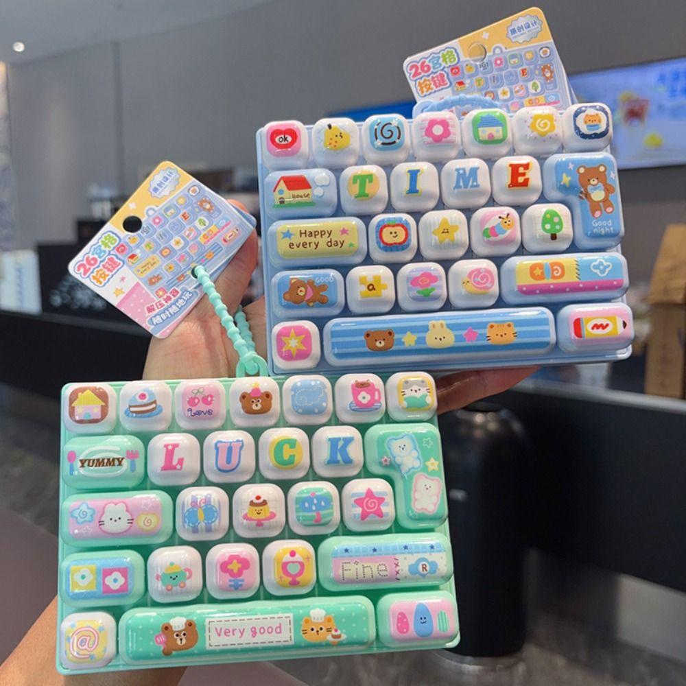 Clear Key Sounds Stress Relief Decompression Toy 26-key Keyboard Toy Bag Ornament