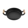 Telssida Cast Iron Frying Pan/Griddle with Wooden Handles
