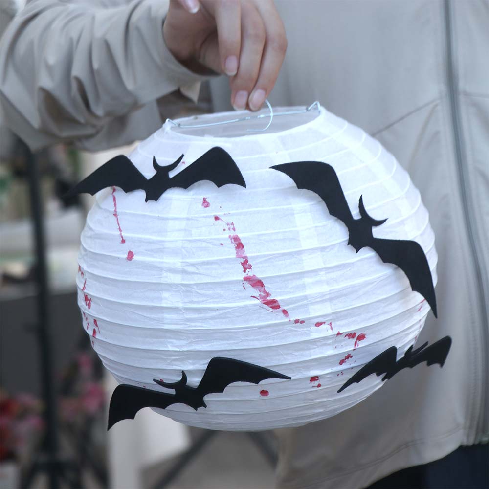 Night Lamp Halloween Ghost Glowing Lantern Foldable Black Bat Handheld Lantern  Haunted House