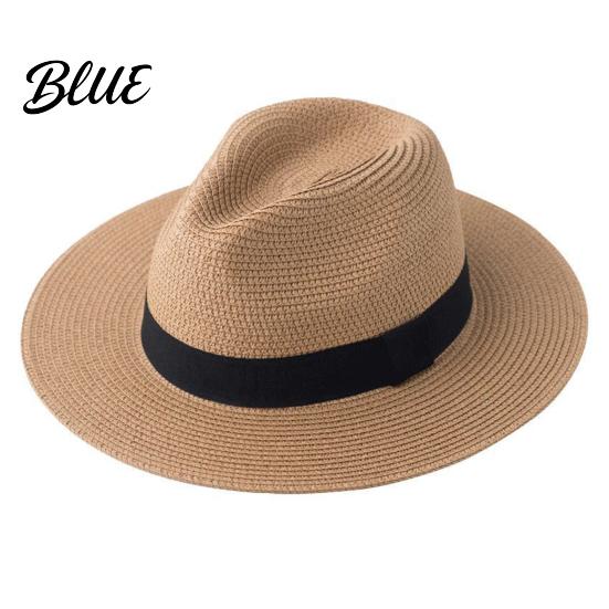 Foldable Sun Hat Men Paper Straw Hat Breathable Wide Brim UV Protection Beach Summer for Outdoor Vacation Travel Daily Casual