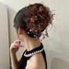 2024 Peony Feather Tassel Hairpin: Fluffy Hair Volume Boost Shark Clip