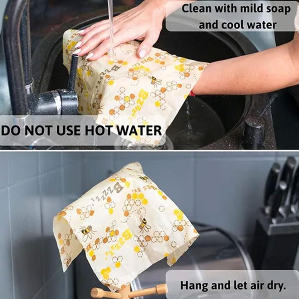 3 ks Opakovaně použitelný včelí vosk na potraviny Včelí vosk Eko šetrný Organický, Obaly na skladování potravin z včelího vosku Přilnavý Sendvičový