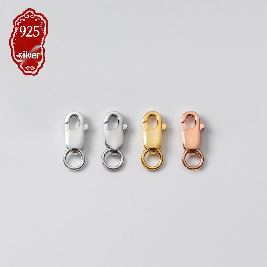 S925 Sterling Silver Universal Lobster Clasp for Bracelets and Necklaces - Colorfast and Versatile Spring Clasp with Closed Ring.