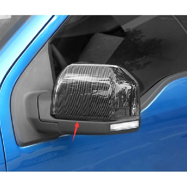 Carbon Fiber Side Mirror Cover Trim Rearview For Ford F150 2015- ABS 2PCS