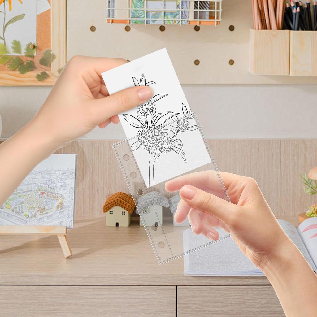 10pcs A7 6-Ring Binder Replacement Card Pages Card Protector Sleeves Sticker Book Transparent or Frosted Pages Replacement