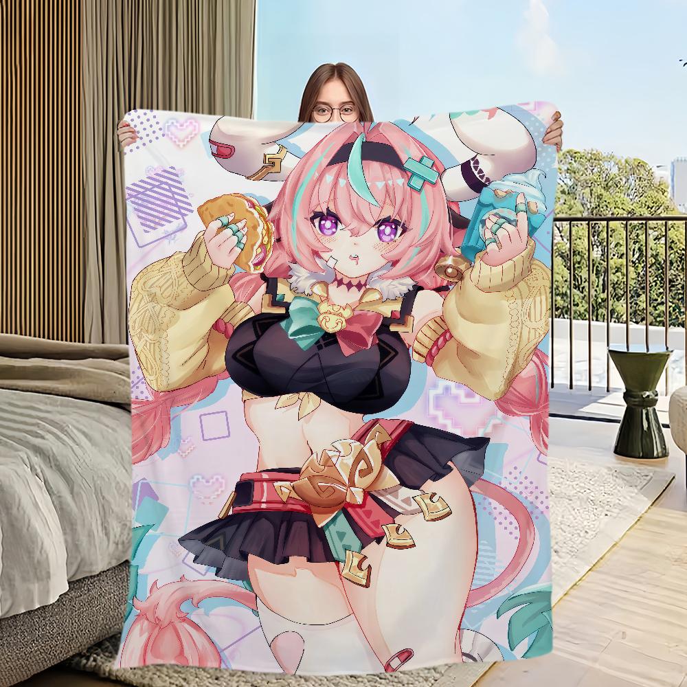 warm comfort soft Varesa plush blanket for sofa living room office NEW bedroom travel Genshin Impact gift single-sided printed