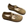 Fashion Retro Cute Leather Women's Shoes Flat Cow Leather Shoes