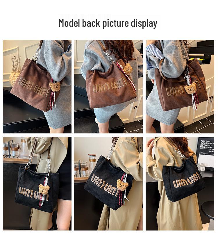 Women's Autumn Canvas Tote: Large Capacity, Casual Single Shoulder Bag for Work Commute