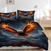 3pcs Eagle, Water Reflection Bedding Set - 1 Duvet Cover + 2 Pillowcases(Core Not Included), Machine Washable Polyester, All-Season Comfort,