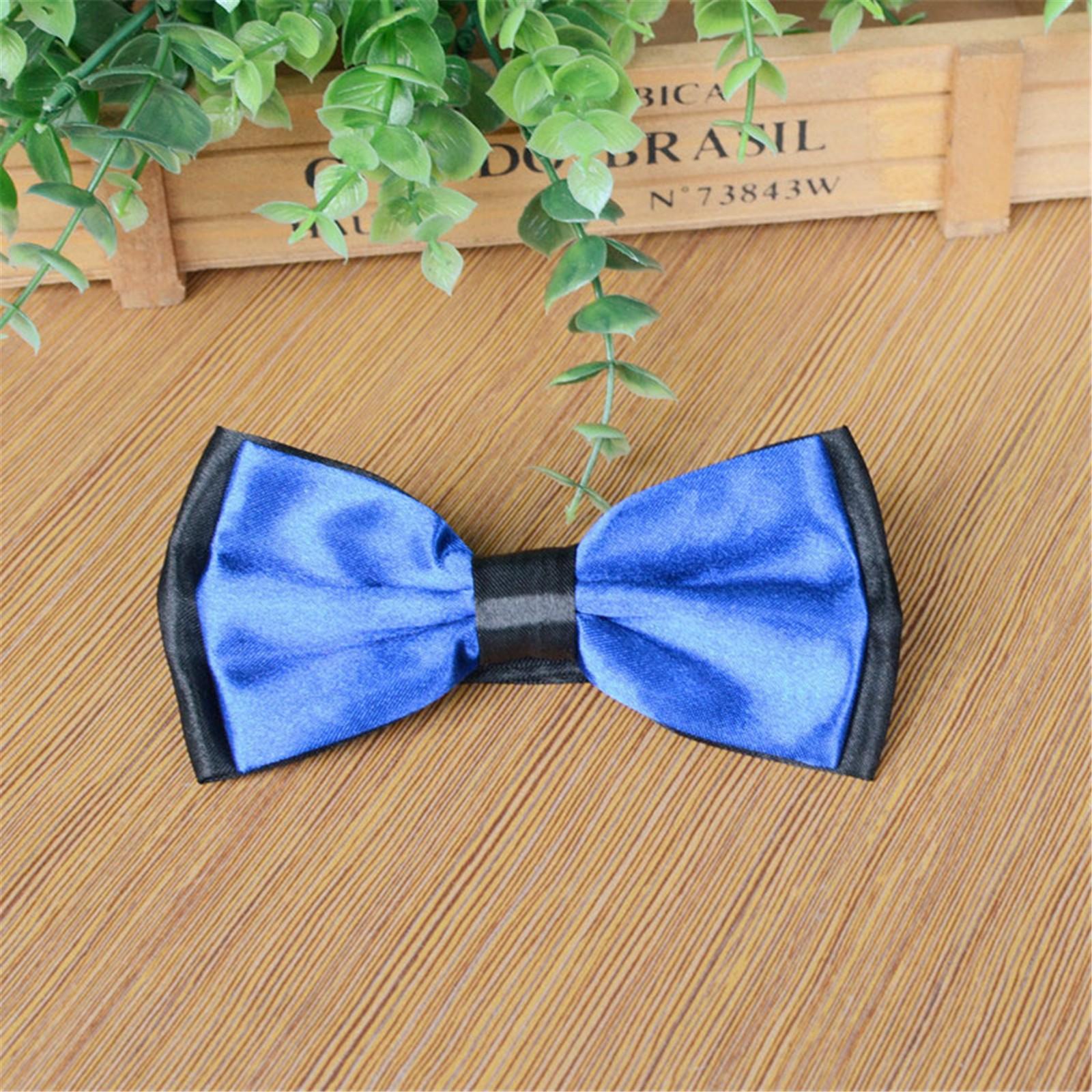 

Модный мужской и женский деловой формальный однотонный лоскутный галстук-бабочка One size синий