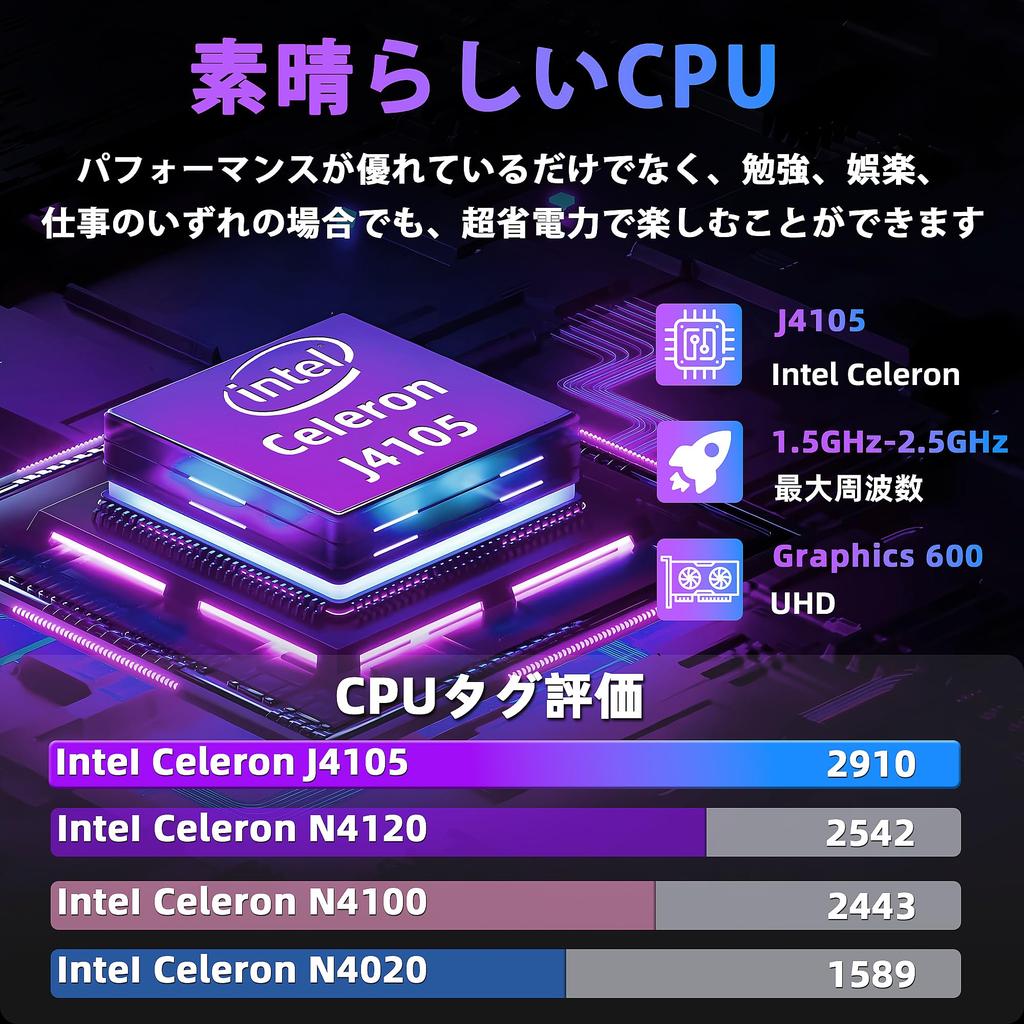 Laptop with MS Office Windows 11 IPS Quiet Celeron J4105 CPU than the N4000 and 8GB DDR4 256GB Japanese Keyboard with USB x and SSD Expansion 8GB