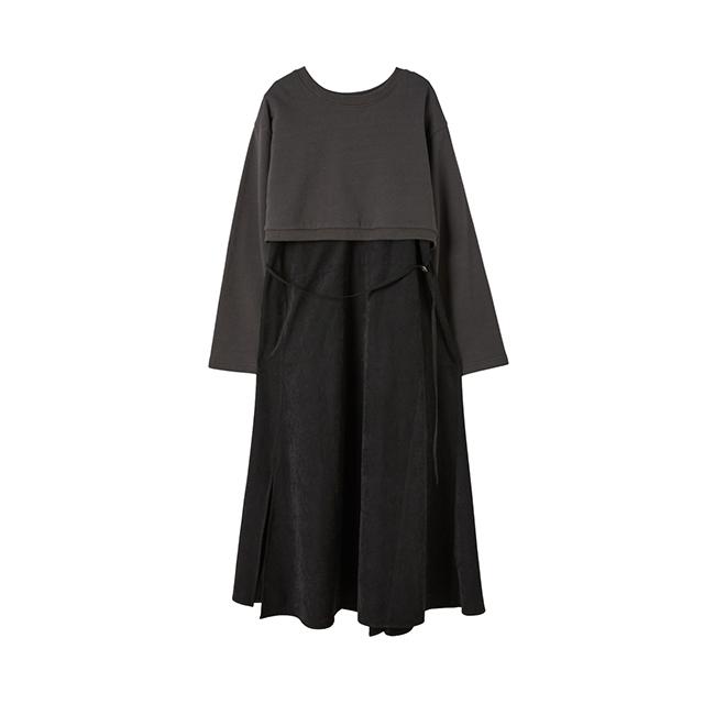 LAP Crop Sweatshirt Flare Dress Set Aq4Exa60