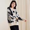 SOFSIL Artistic Ink Pattern V-Neck Knit Cardigan