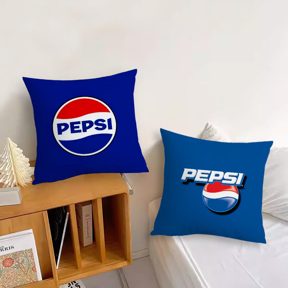 Fashion Art Logo Cushion Cover Living Room Headboard Bedroom Office Cushion Cushion Sofa Nap Time P-pepsi C-cola Pillow Case