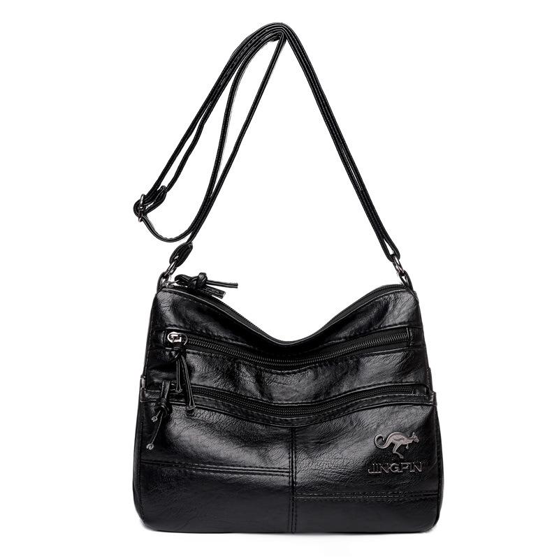 Bag Women's New Messenger Bag Soft Leather Shoulder Bag Retro Simple Fashion Large Capacity Multi-pocket Women's Bag