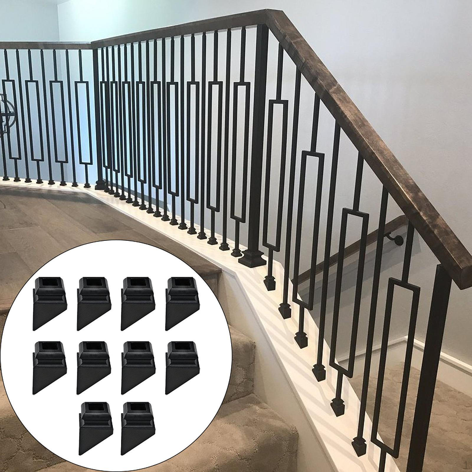 

10 шт. Залізні сходові балясини, фурнітура для основи поручнів, аксесуари для сходових маршів, ландшафтних будівель Square Hole 13.6mm_Slant Shoes