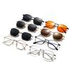 Stylish Metal Square Sunglasses for Women Men UV Protection Flat Lens Glasses Chic Trendy Look