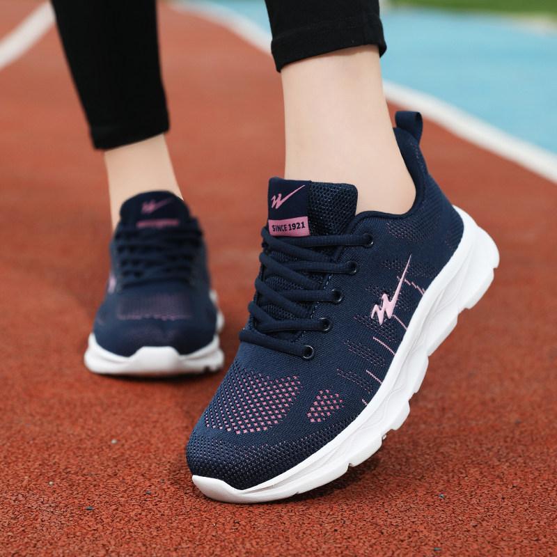 Autumn double star shoes sports shoes mesh breathable soft sole lightweight non-slip running shoes casual fitness travel shoes