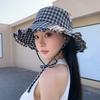 Stylish Unisex Wide Brims Sun Hat With Classical Checkered Pattern Fisherman Hat For Outdoor Activity And Daily Wear