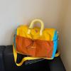 Borsone Weekender in Nylon Colorblock con Manici Imbottiti Leggero Borsa da Palestra da Viaggio