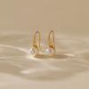 Gold Plated Matte Red Bead Drop Hook Earrings