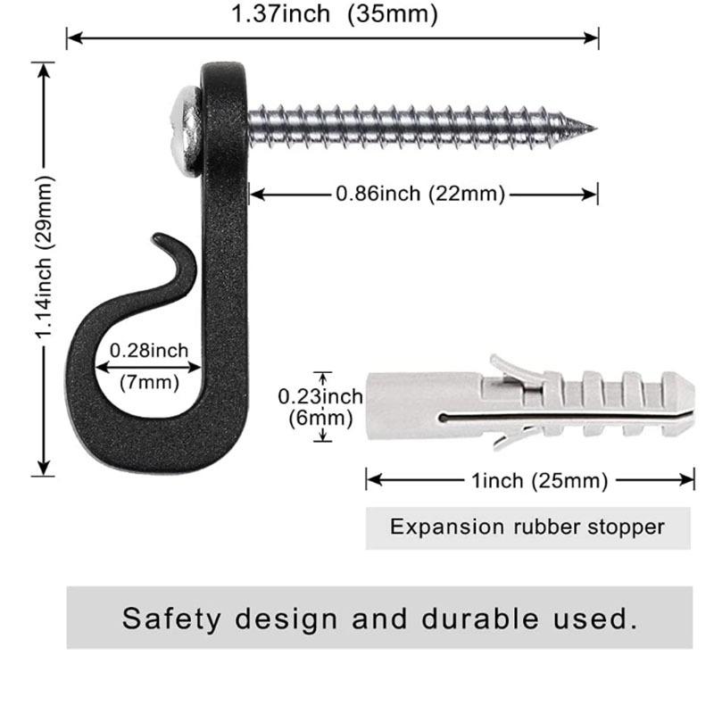 

10 шт., световой крючок, винтовой крючок для подвешивания светильников и проволочных растений, колокольчики 10pcs
