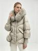 Autumn and winter new Max short hooded big fur collar hairball white duck down jacket fashionable versatile women's coat