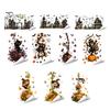 Seasonal Room Accents Halloween Window Static Sticker, Ghost Castle Black Cat Print Decals, Cartoon Patterns Waterproof PVC Cling for Home Holiday
