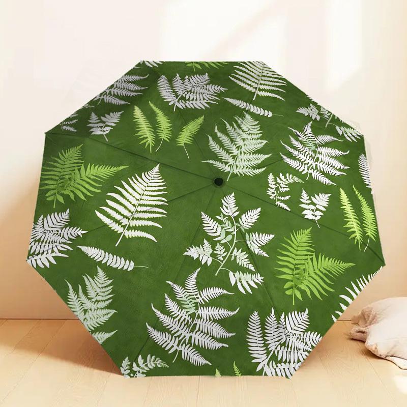 

1pc Fern Leaves Pattern Pattern Umbrella Design Automatic Opening and Closing Umbrella, High-quality Travel Umbrella, c1128060