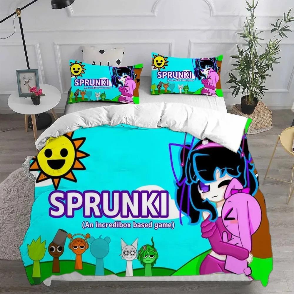 New jeu Sprunki 3D print Duvet Cover Pillowcase Bedding Set Boy Girl Bedroom Decoration Gift Children Single Double Size